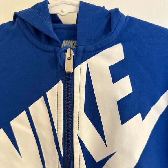 12M Hooded Zip Up Nike Romper - Picture 3 of 3